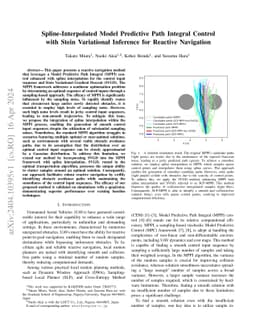 Spline-Interpolated Model Predictive Path Integral Control with Stein
  Variational Inference for Reactive Navigation