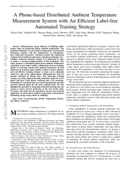 A Phone-based Distributed Ambient Temperature Measurement System with An
  Efficient Label-free Automated Training Strategy
