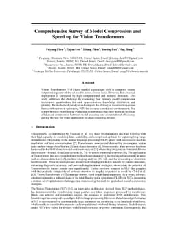 Comprehensive Survey of Model Compression and Speed up for Vision
  Transformers