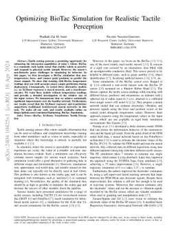 Optimizing BioTac Simulation for Realistic Tactile Perception