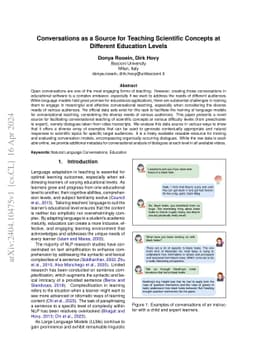 Conversations as a Source for Teaching Scientific Concepts at Different
  Education Levels