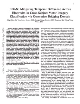 BDAN: Mitigating Temporal Difference Across Electrodes in Cross-Subject
  Motor Imagery Classification via Generative Bridging Domain