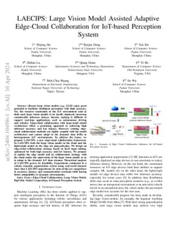 LAECIPS: Large Vision Model Assisted Adaptive Edge-Cloud Collaboration
  for IoT-based Perception System