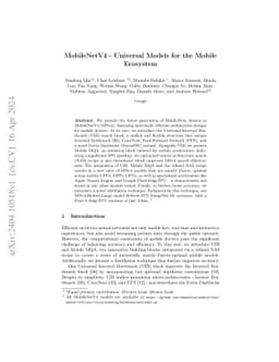 MobileNetV4 - Universal Models for the Mobile Ecosystem