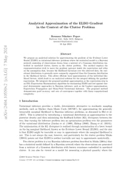 Analytical Approximation of the ELBO Gradient in the Context of the Clutter Problem