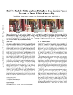 ReWiTe: Realistic Wide-angle and Telephoto Dual Camera Fusion Dataset
  via Beam Splitter Camera Rig