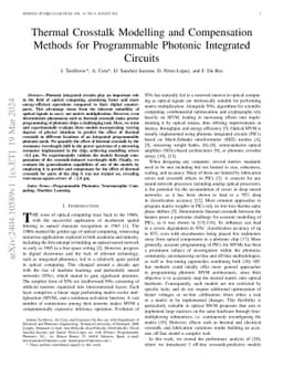 Thermal Crosstalk Modelling and Compensation Methods for Programmable
  Photonic Integrated Circuits
