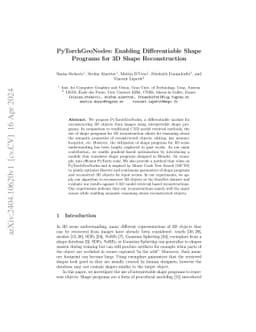PyTorchGeoNodes: Enabling Differentiable Shape Programs for 3D Shape Reconstruction