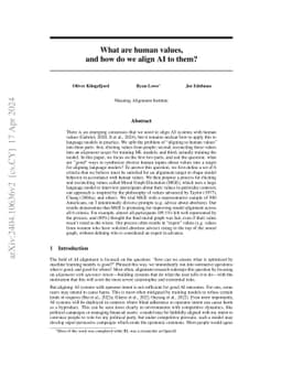 What are human values, and how do we align AI to them?