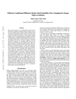 Efficient Conditional Diffusion Model with Probability Flow Sampling for
  Image Super-resolution