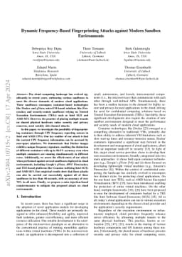 Dynamic Frequency-Based Fingerprinting Attacks against Modern Sandbox
  Environments