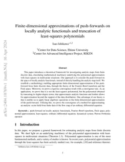 Finite-dimensional approximations of push-forwards on locally analytic
  functionals and truncation of least-squares polynomials