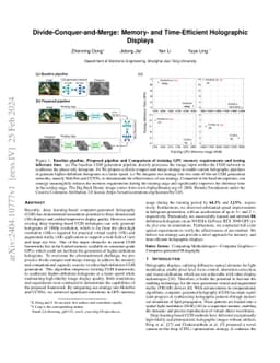 Divide-Conquer-and-Merge: Memory- and Time-Efficient Holographic
  Displays