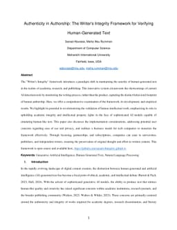 Authenticity in Authorship: The Writer's Integrity Framework for
  Verifying Human-Generated Text