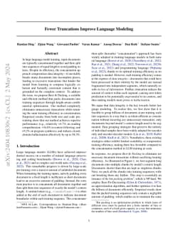 Fewer Truncations Improve Language Modeling