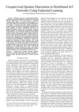 Unsupervised Speaker Diarization in Distributed IoT Networks Using
  Federated Learning