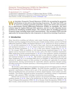 Geometric Neural Operators (GNPs) for Data-Driven Deep Learning of
  Non-Euclidean Operators