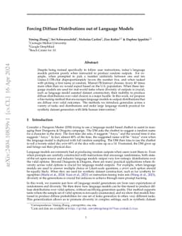 Forcing Diffuse Distributions out of Language Models