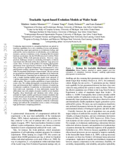 Trackable Agent-based Evolution Models at Wafer Scale