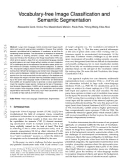 Vocabulary-free Image Classification and Semantic Segmentation