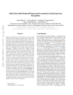 Multi-Task Multi-Modal Self-Supervised Learning for Facial Expression
  Recognition