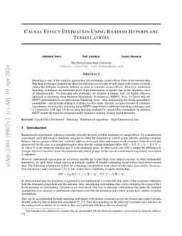 Causal Effect Estimation Using Random Hyperplane Tessellations