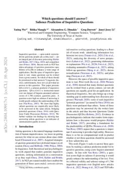 Which questions should I answer? Salience Prediction of Inquisitive
  Questions