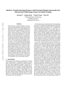 MaeFuse: Transferring Omni Features with Pretrained Masked Autoencoders for Infrared and Visible Image Fusion via Guided Training