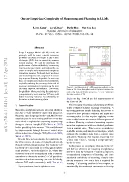 On the Empirical Complexity of Reasoning and Planning in LLMs
