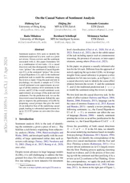On the Causal Nature of Sentiment Analysis