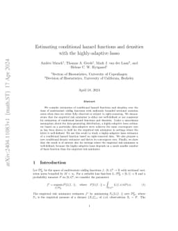 Estimating conditional hazard functions and densities with the
  highly-adaptive lasso