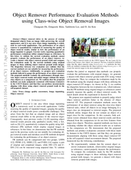 Object Remover Performance Evaluation Methods using Class-wise Object
  Removal Images