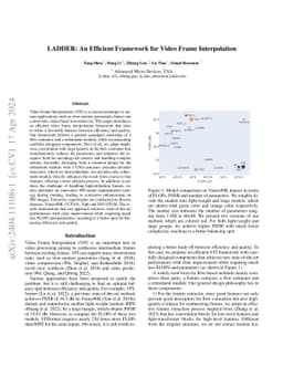 LADDER: An Efficient Framework for Video Frame Interpolation
