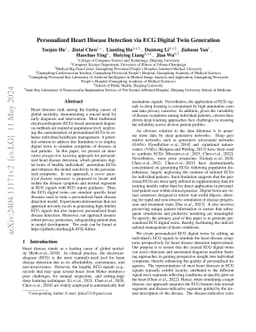 Personalized Heart Disease Detection via ECG Digital Twin Generation