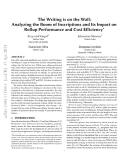 The Writing is on the Wall: Analyzing the Boom of Inscriptions and its
  Impact on Rollup Performance and Cost Efficiency