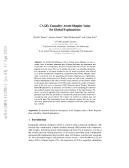 CAGE: Causality-Aware Shapley Value for Global Explanations