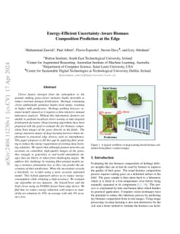 Energy-Efficient Uncertainty-Aware Biomass Composition Prediction at the
  Edge