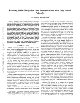 Learning Social Navigation from Demonstrations with Deep Neural Networks