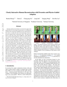 Closely Interactive Human Reconstruction with Proxemics and
  Physics-Guided Adaption