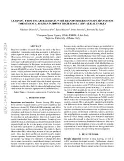 Learning from Unlabelled Data with Transformers: Domain Adaptation for
  Semantic Segmentation of High Resolution Aerial Images
