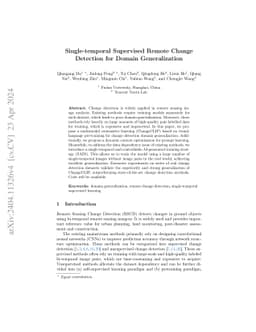 Single-temporal Supervised Remote Change Detection for Domain
  Generalization