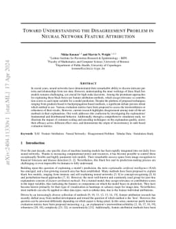 Toward Understanding the Disagreement Problem in Neural Network Feature
  Attribution