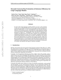 Towards Coarse-to-Fine Evaluation of Inference Efficiency for Large
  Language Models