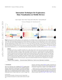Interaction Techniques for Exploratory Data Visualization on Mobile
  Devices