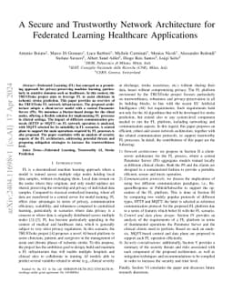 A Secure and Trustworthy Network Architecture for Federated Learning
  Healthcare Applications