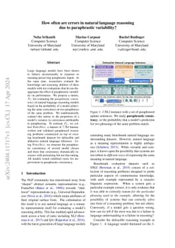 How often are errors in natural language reasoning due to paraphrastic
  variability?