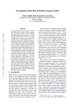 Investigating Gender Bias in Turkish Language Models