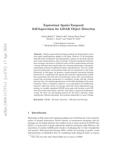 Equivariant Spatio-Temporal Self-Supervision for LiDAR Object Detection