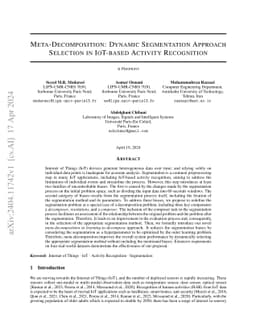 Meta-Decomposition: Dynamic Segmentation Approach Selection in IoT-based
  Activity Recognition