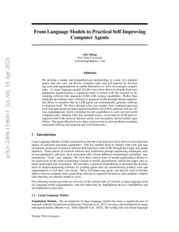From Language Models to Practical Self-Improving Computer Agents